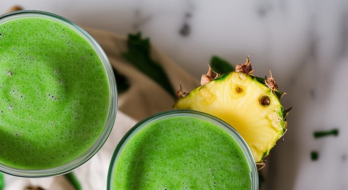 Spinach and Pineapple Green Delight Smoothie
